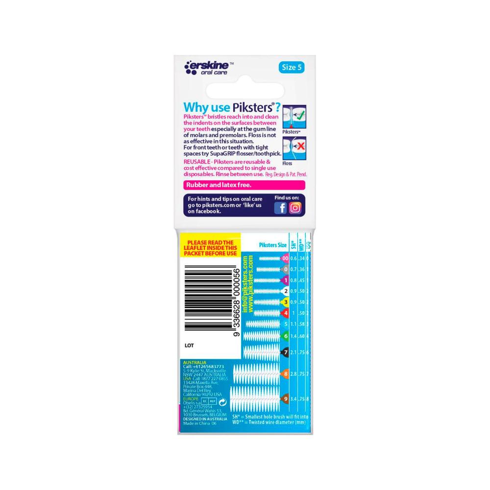 Piksters Interdental Brushes Blue Size 5 - 10 pack