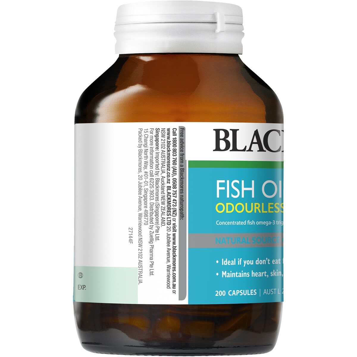 Blackmores Odourless Fish Oil 1000mg Omega-3 Mini Capsules 200 Pack