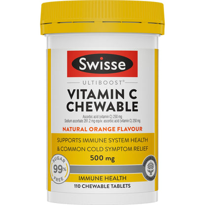 Swisse Ultiboost Vitamin c Chewable Tablets For Immune Health 110 Pack