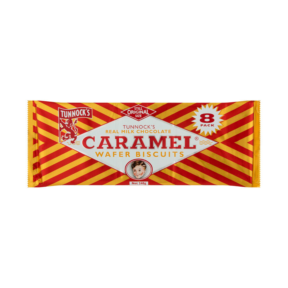 Tunnock's Caramel Milk Chocolate Wafers Biscuits 8 Pack - 240g