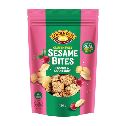 Golden Days Sesame Bites Peanut & Cranberry - 120GRAM