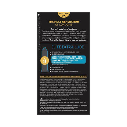 SKYN Elite Extra Lube Condoms - 10 Pack
