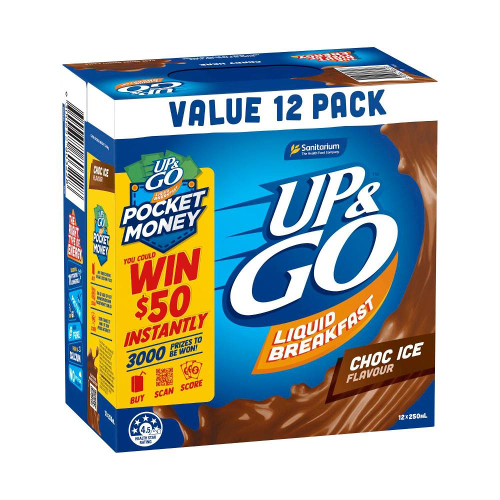 UP&GO Liquid Breakfast Choc Ice 12x250ml - 3L