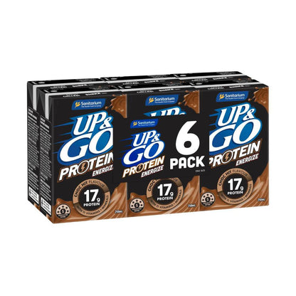 Sanitarium Up&go Protein Energize Choc 6x250ml - 1.5L