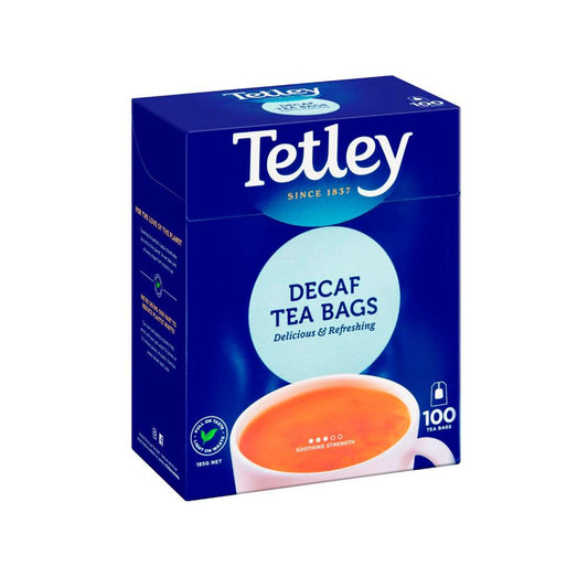 Tetley Decaffeinated Black Tea Bags 100 pack - 185g