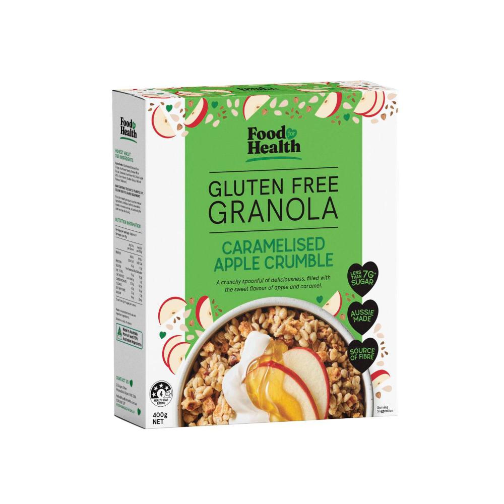 Food For Health Gluten Free Granola Caramelised Apple Crumble - 400g