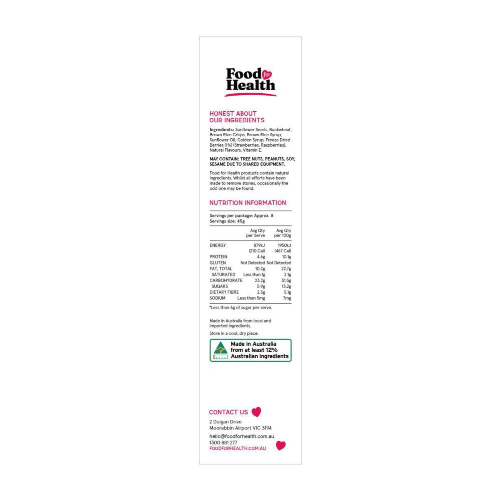 Food For Health Gluten Free Granola Creamy Vanilla & Berries - 400g