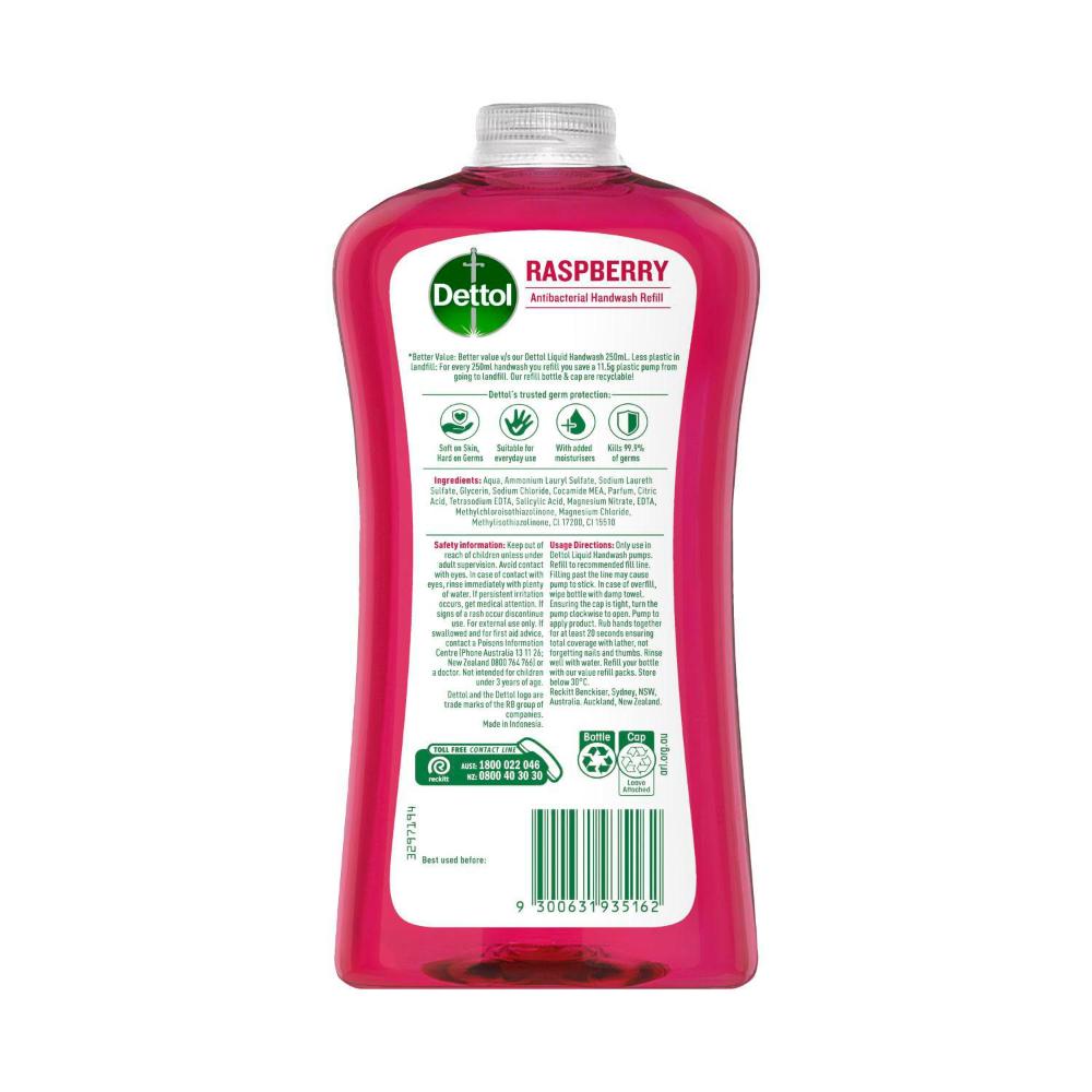 Dettol Hand Wash Anti-bacterial Raspberry Refill - 950mL