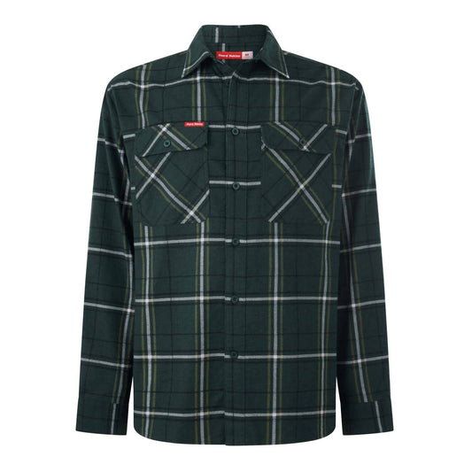 Hard Yakka Green Check Long Sleeve Flannel Shirt - 2XL