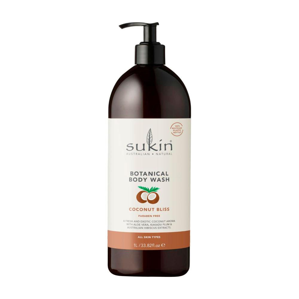 Sukin Botanical Body Wash Coconut Bliss - 1LITRE