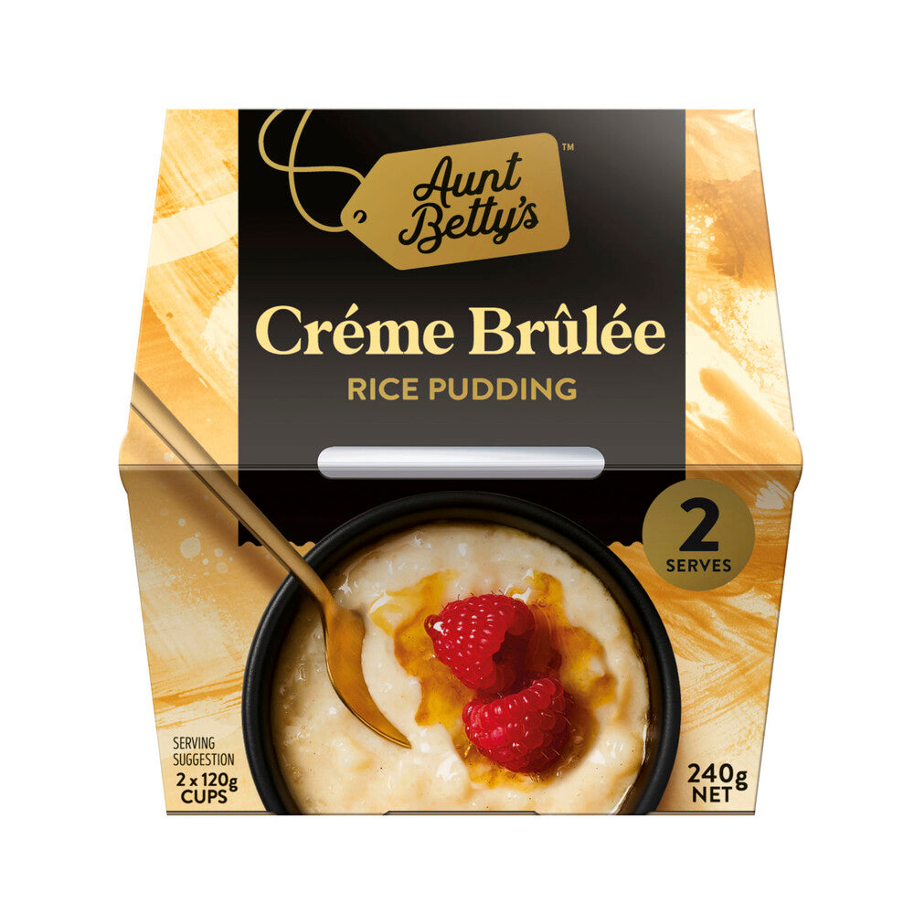 Aunt Betty's Rice Pudding Creme Brulee 2 Pack - 240g