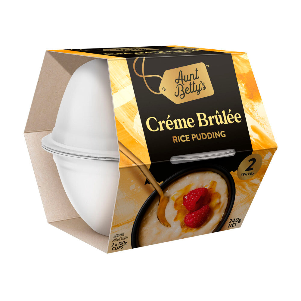 Aunt Betty's Rice Pudding Creme Brulee 2 Pack - 240g