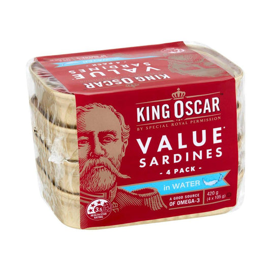 King Oscar Sardines IN Water 4 Pack - 420GRAM