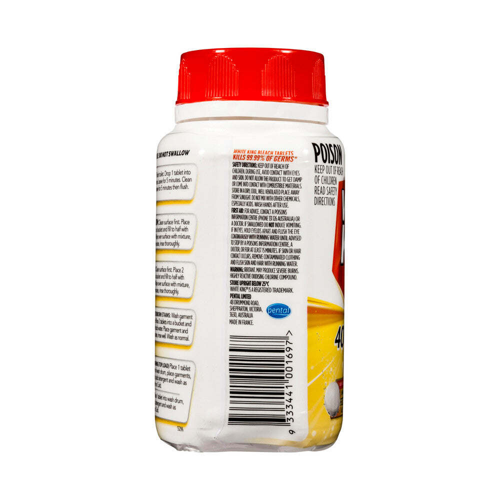 White King Bleach Tablets Lemon - 40 pack