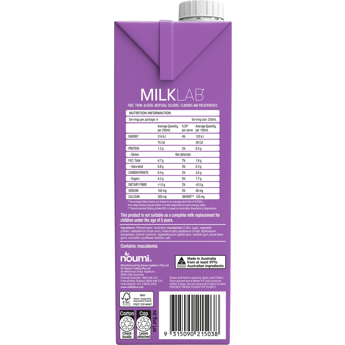 MILKLAB Macadamia Milk Home Barista Edition 1L
