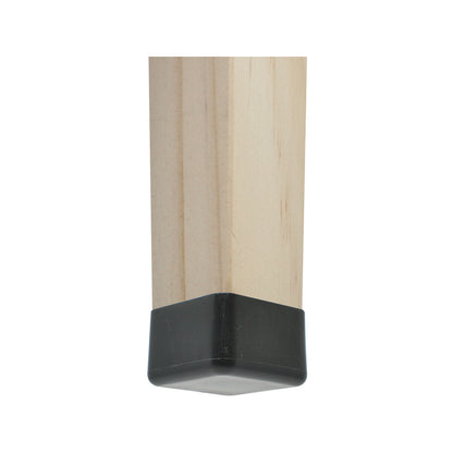 Surface Gard Black Square Plastic Chair Tips - 25mm - 4 Pack