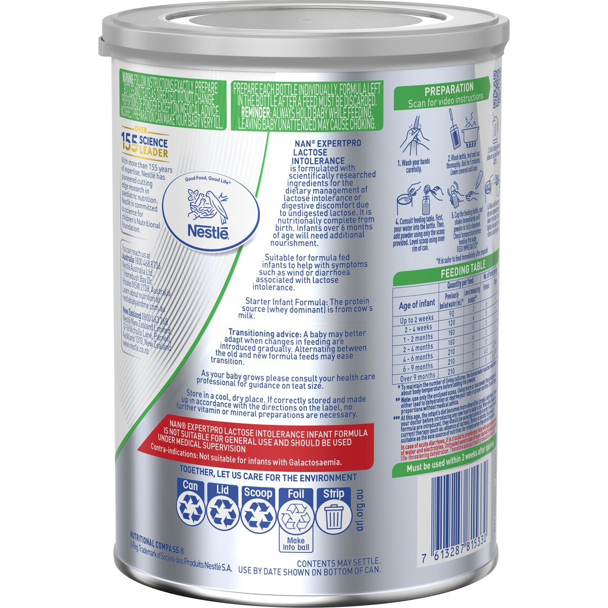 Nestle Nan Expert Pro Lactose Intolerance Formula 400g
