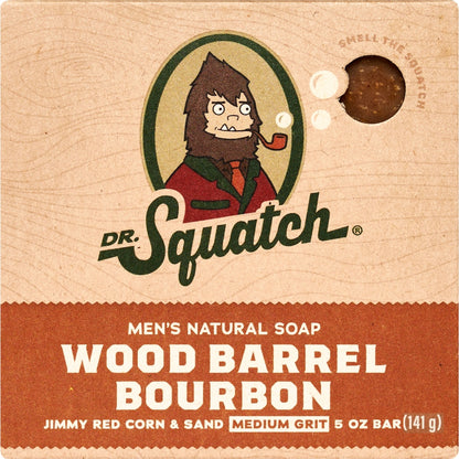 Dr Squatch Mens Natural Soap Bar Wood Barrel Bourbon 141g