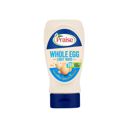 Praise Squeeze Less Sugar Light Whole Egg Mayo - 500g