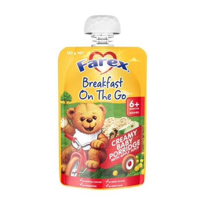 Farex Creamy Baby Porridge With Apple Juice Baby Food Pouch 6+ Months - 120g