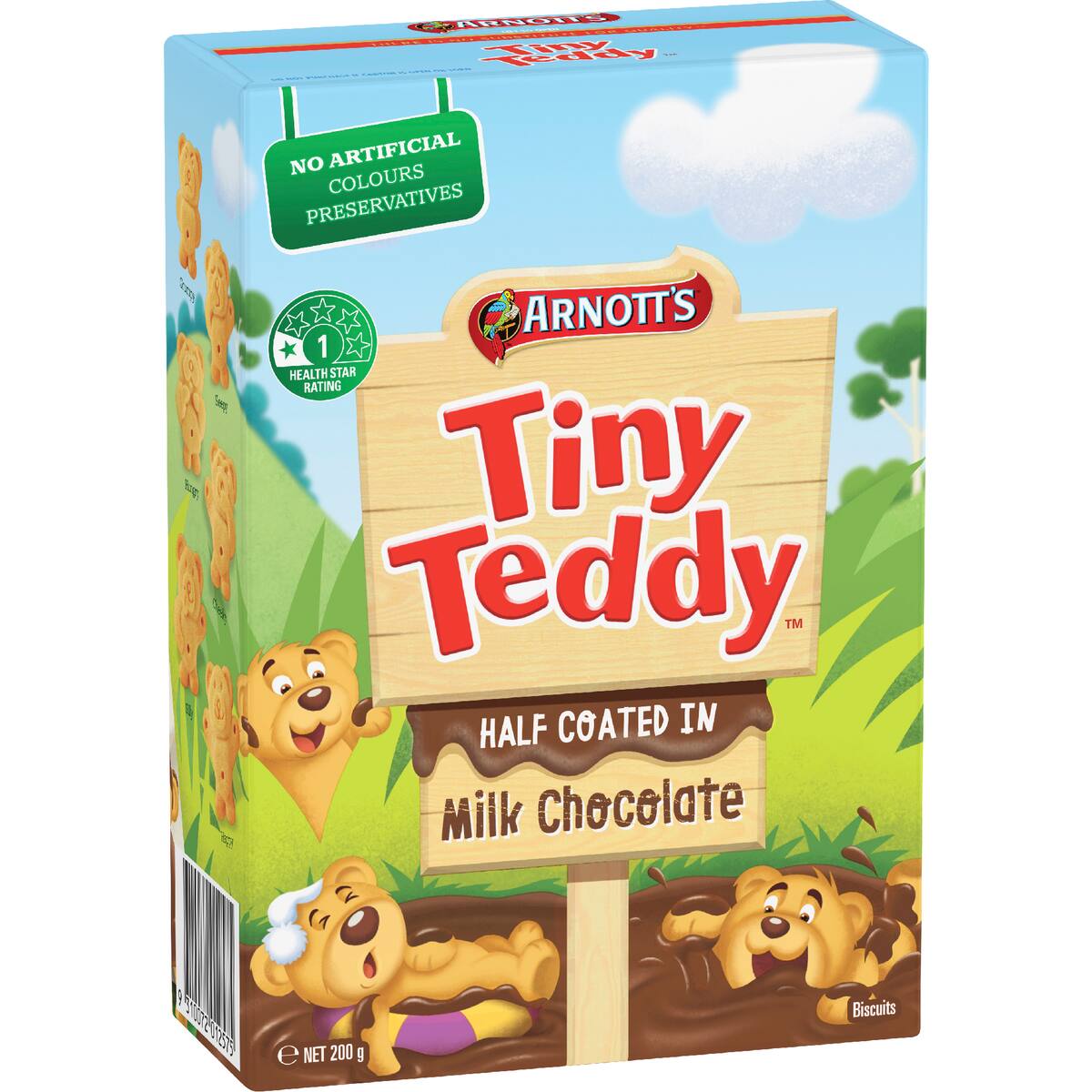 Arnott's Tiny Teddy Chocolate Half Coat Biscuits 200g