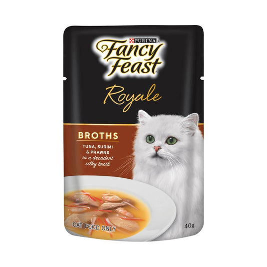 Fancy Feast Royale Broths Tuna Surimi Prawn Cat Food - 40g