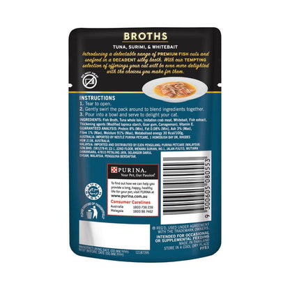 Fancy Feast Adult Royale Broths Tuna Whitebait Cat Food - 40g