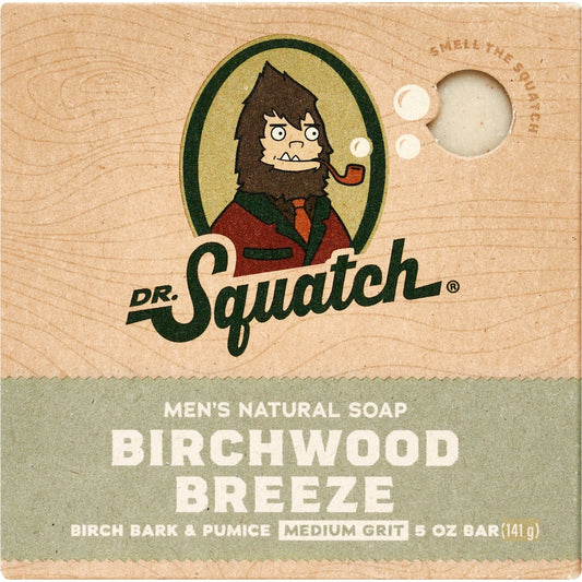 Dr Squatch Mens Natural Soap Bar Birchwood Breeze 141g