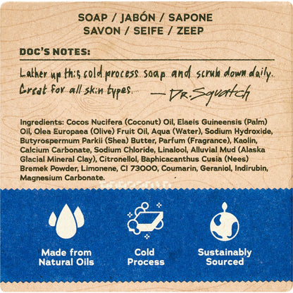 Dr Squatch Mens Natural Soap Bar Fresh Falls 141g