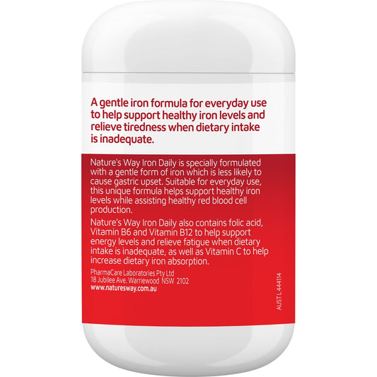 Natures Way Iron Daily Value Pack Tablets 120 pack