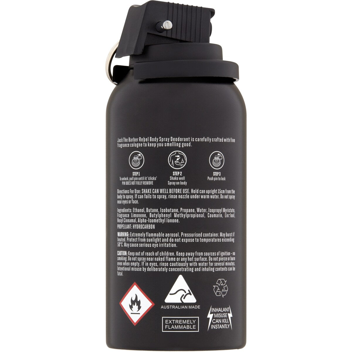 Jack The Barber Body Spray Deodorant Rebel 150ml