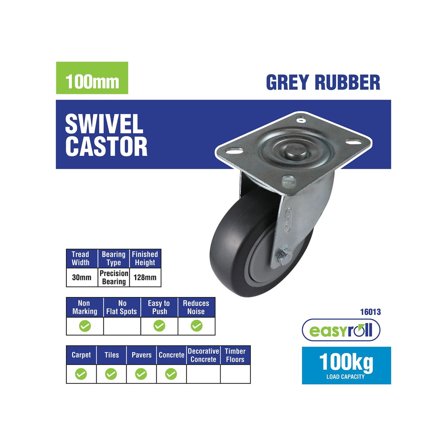 Easyroll Swivel Castor - 100mm