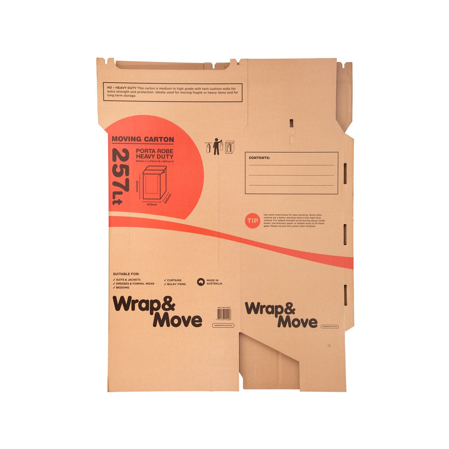 Wrap Move Porta Robe - 475 x 900 x 600mm