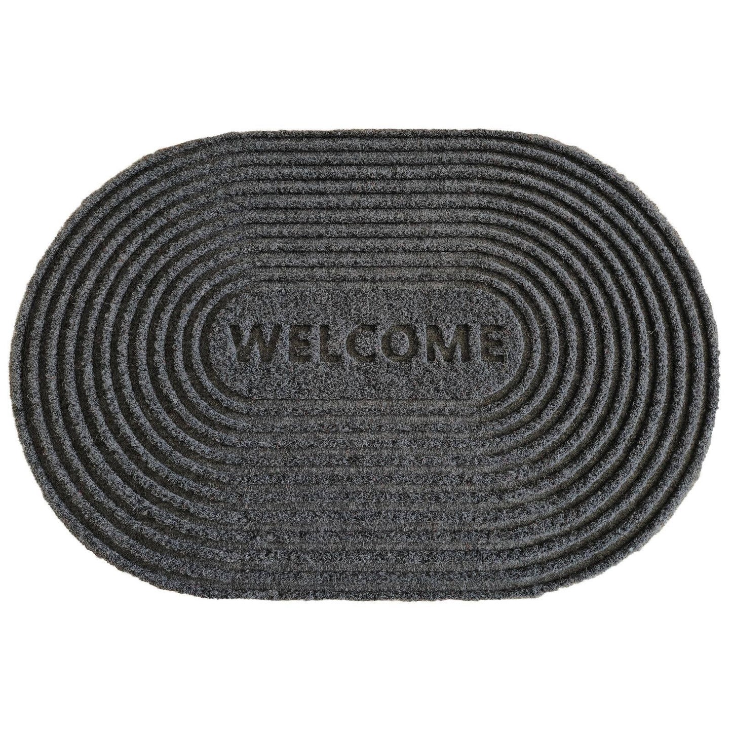 Maxfind Charcoal Oval Scraper Doormat - 40 x 60cm