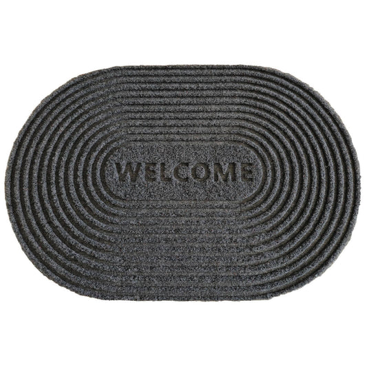 Maxfind Charcoal Oval Scraper Doormat - 40 x 60cm