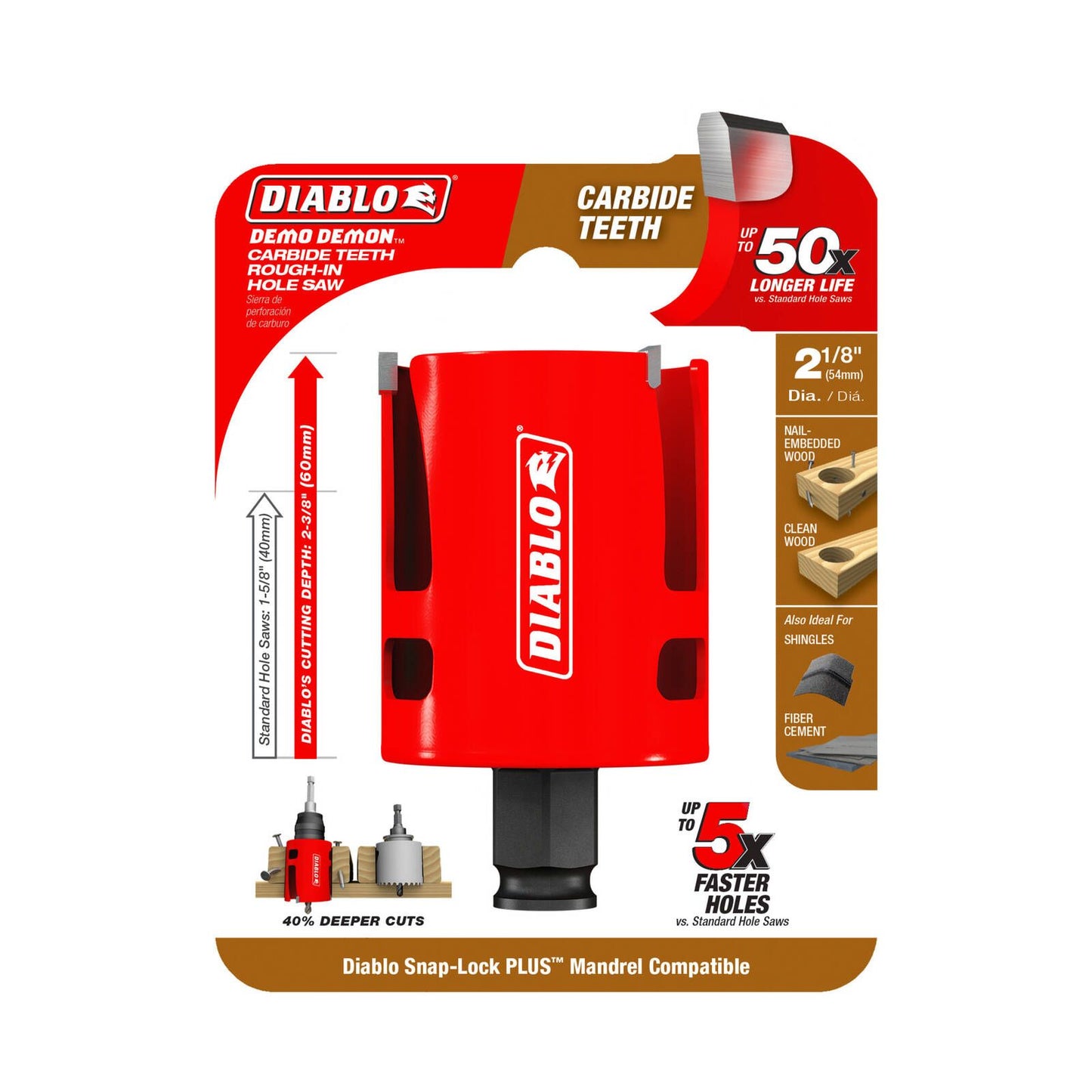 Diablo Demo Demon Carbide Teeth Hole Saw - 2-1/8" - 60mm