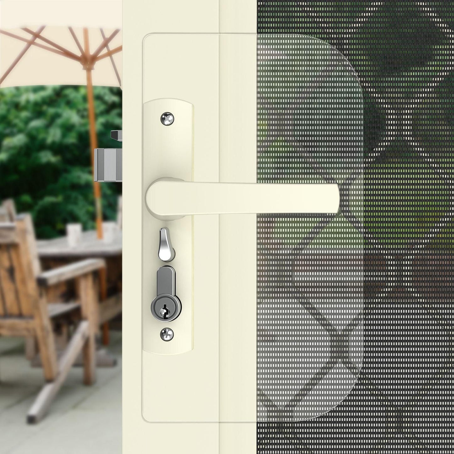 Rolltrak Keyed Hinged Screen Door Lock - 50mm - Primrose