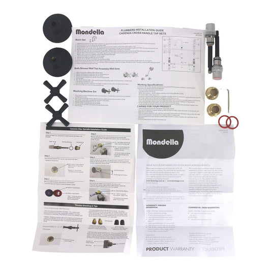Mondella Cadenza Matte Black Wall Top Assembly - 1/2 Turn - 245mm