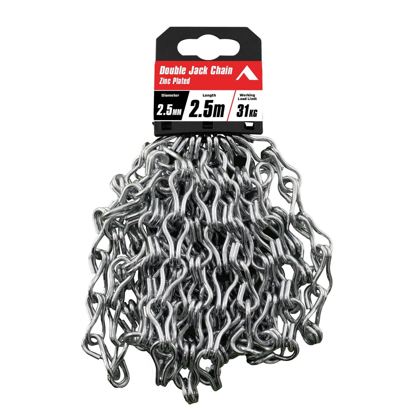 Pinnacle Zinc Plated Double Jack Chain - 2.5mm x 2.5m - 31kg