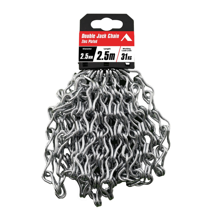 Pinnacle Zinc Plated Double Jack Chain - 2.5mm x 2.5m - 31kg