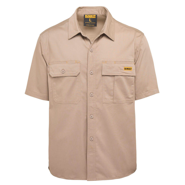 Dewalt Khaki Basalt Short Sleeve Button Up Shirt - XXL