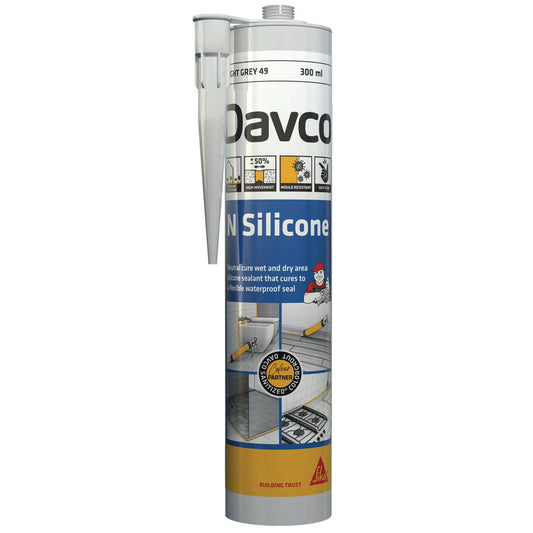 Sika Davco N Silicone Neutral Cure - 300ml - Light Grey