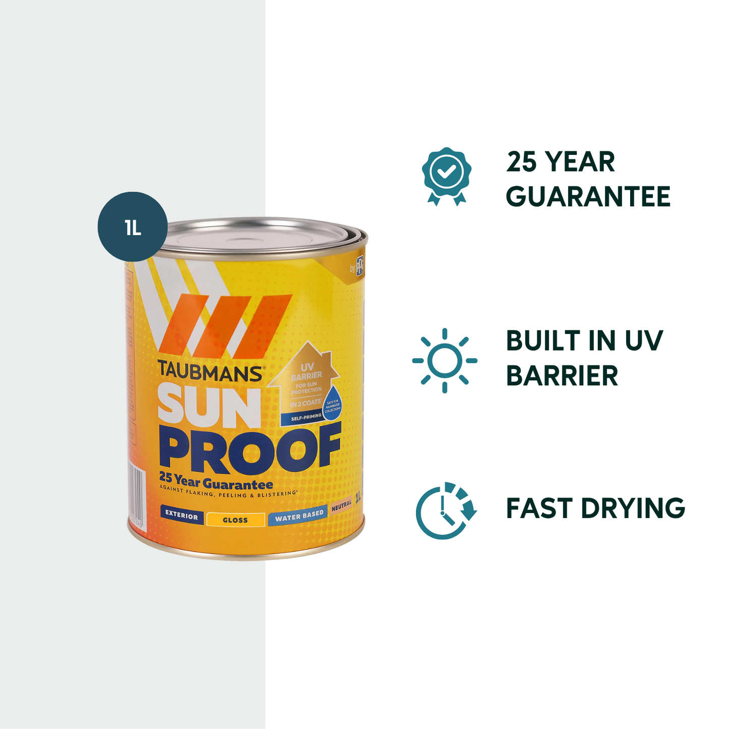 Taubmans Neutral Gloss Sunproof Exterior Paint - 1L