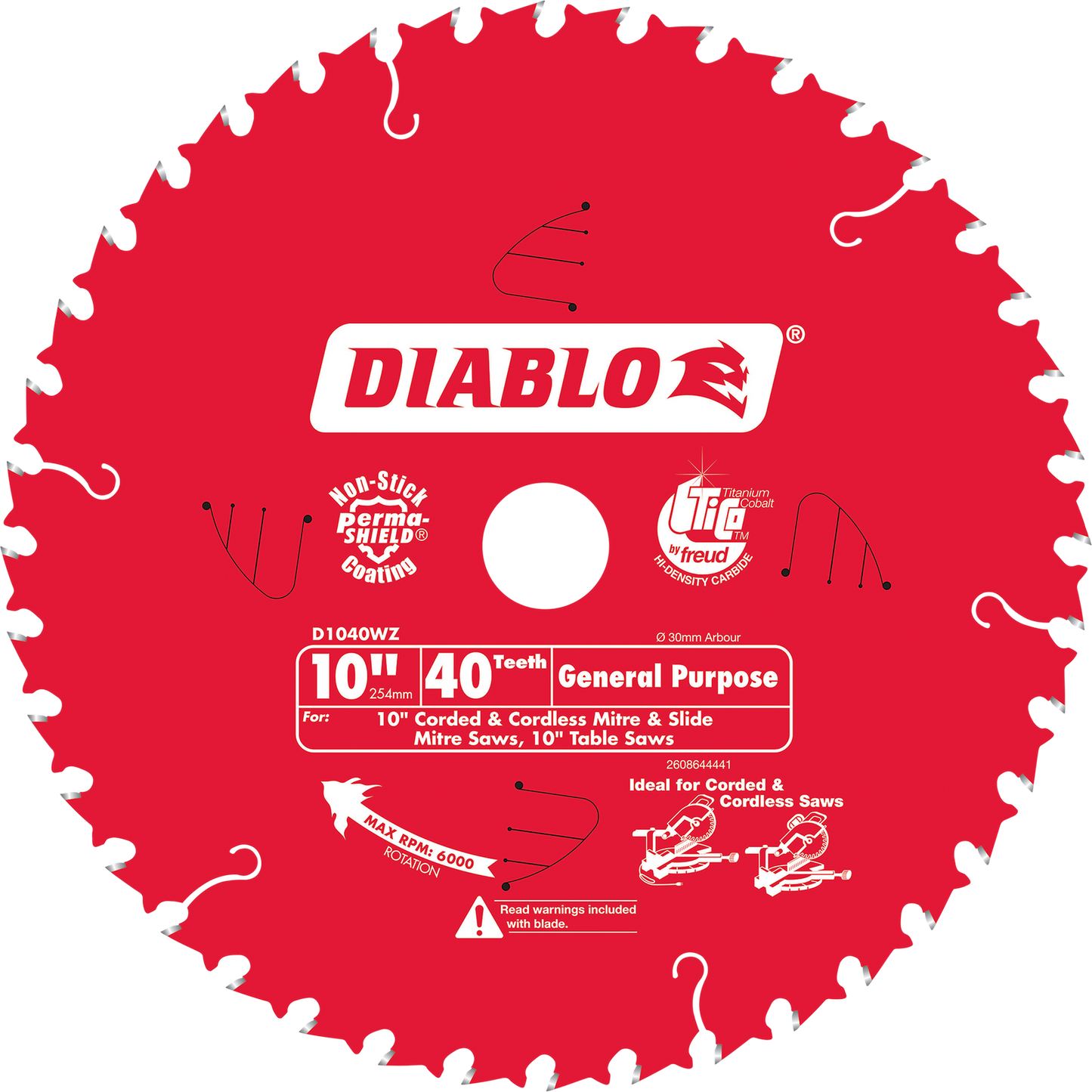 Diablo General Purpose Saw Blade - 245mm - 40T