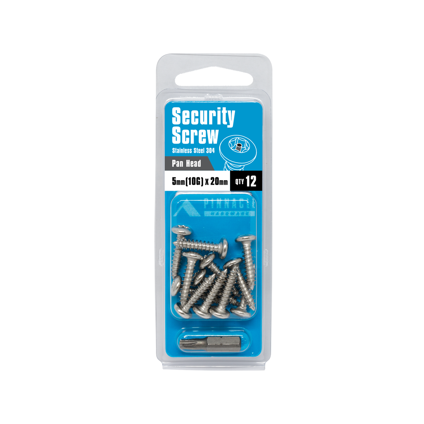 Pinnacle Security Screws - 10g x 20mm - Stainless Steel - 12 Pack