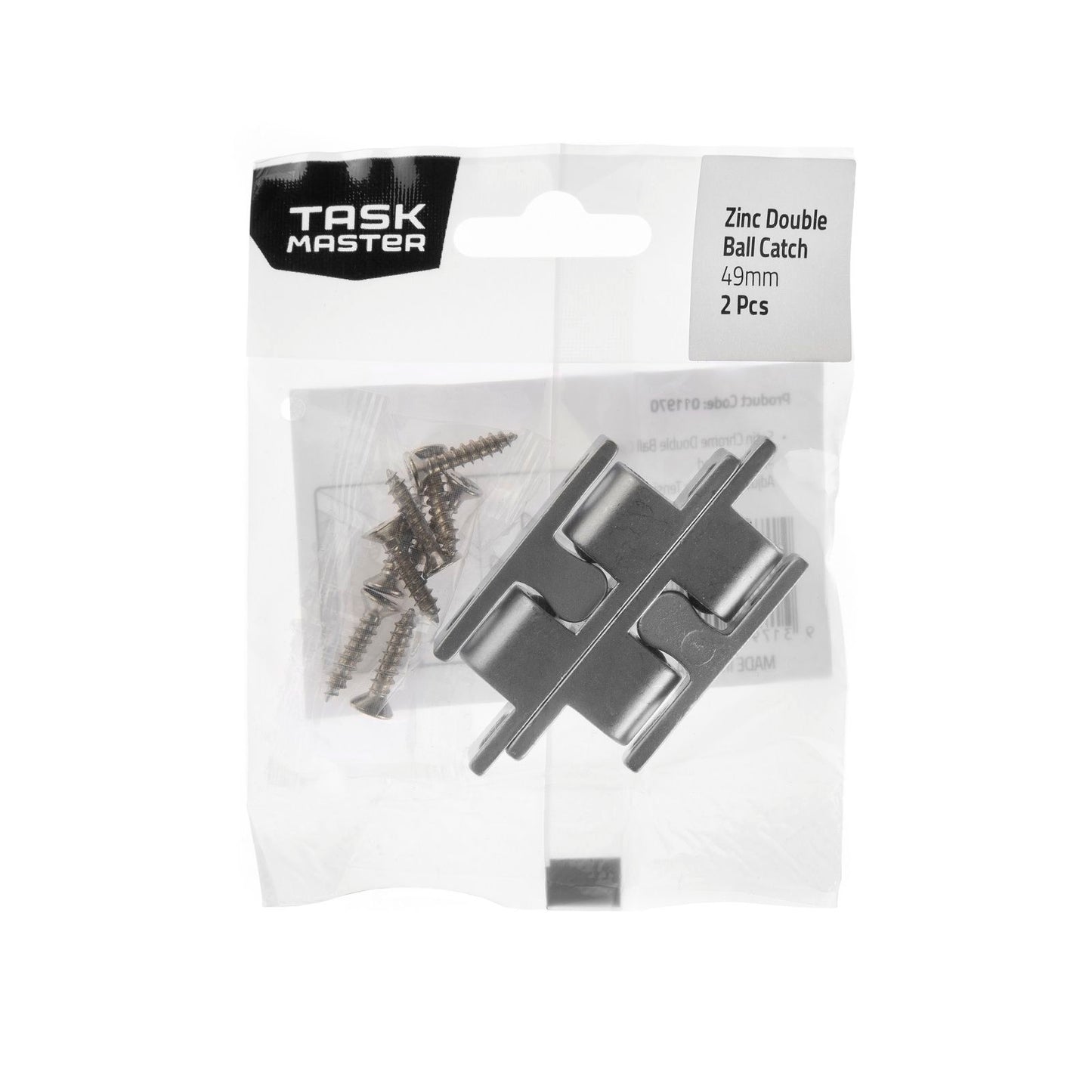 Taskmaster Double Ball Catch - 49mm - Zinc - 2 Pack