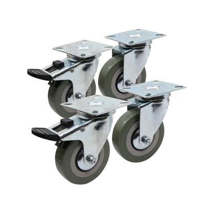 Move It 75mm PVC Castor 4 Pack - Low Rolling Resistance - 40kg Load