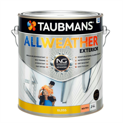 Taubmans Neutral Gloss All Weather Exterior Paint 4L