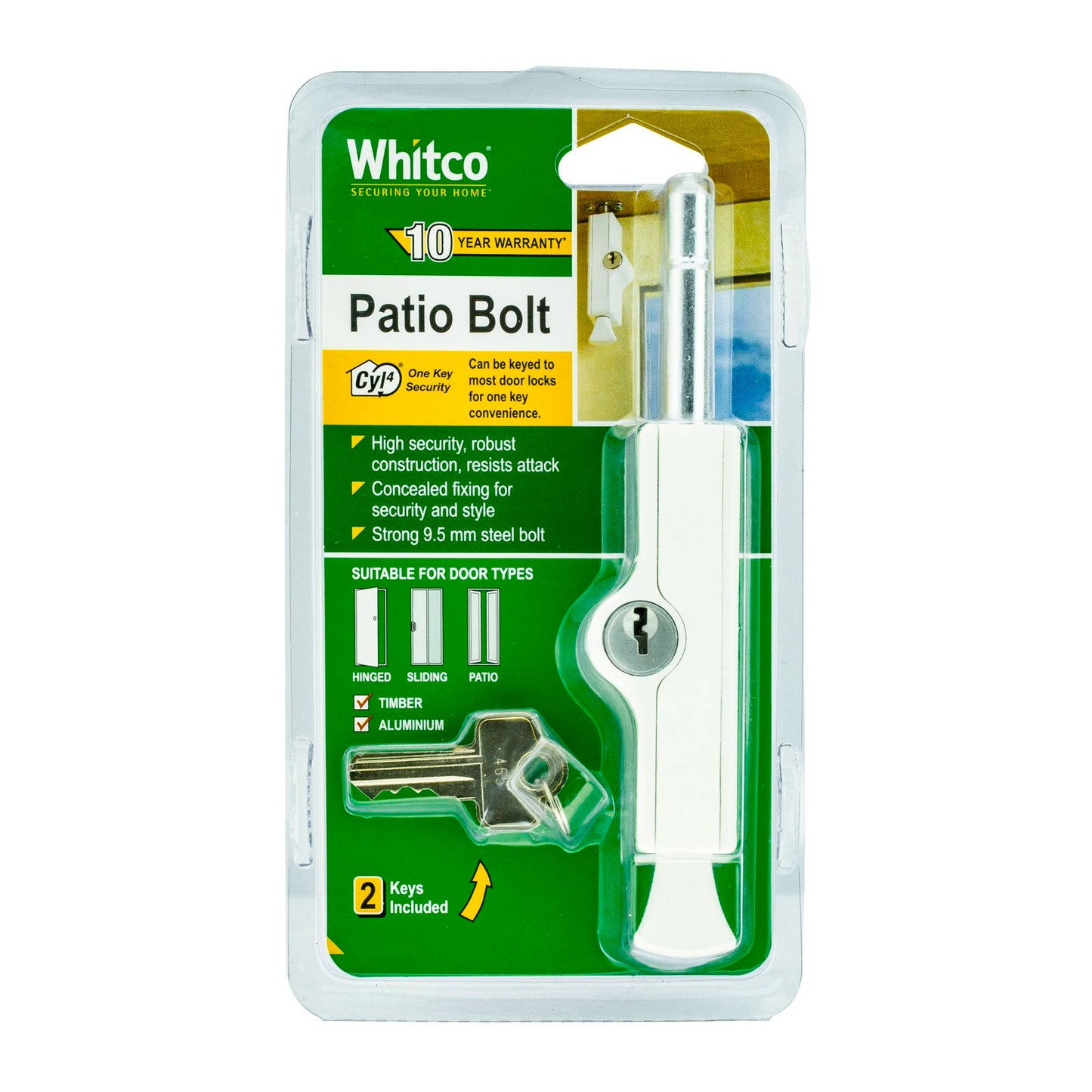 Whitco Patio Bolt - CYL4