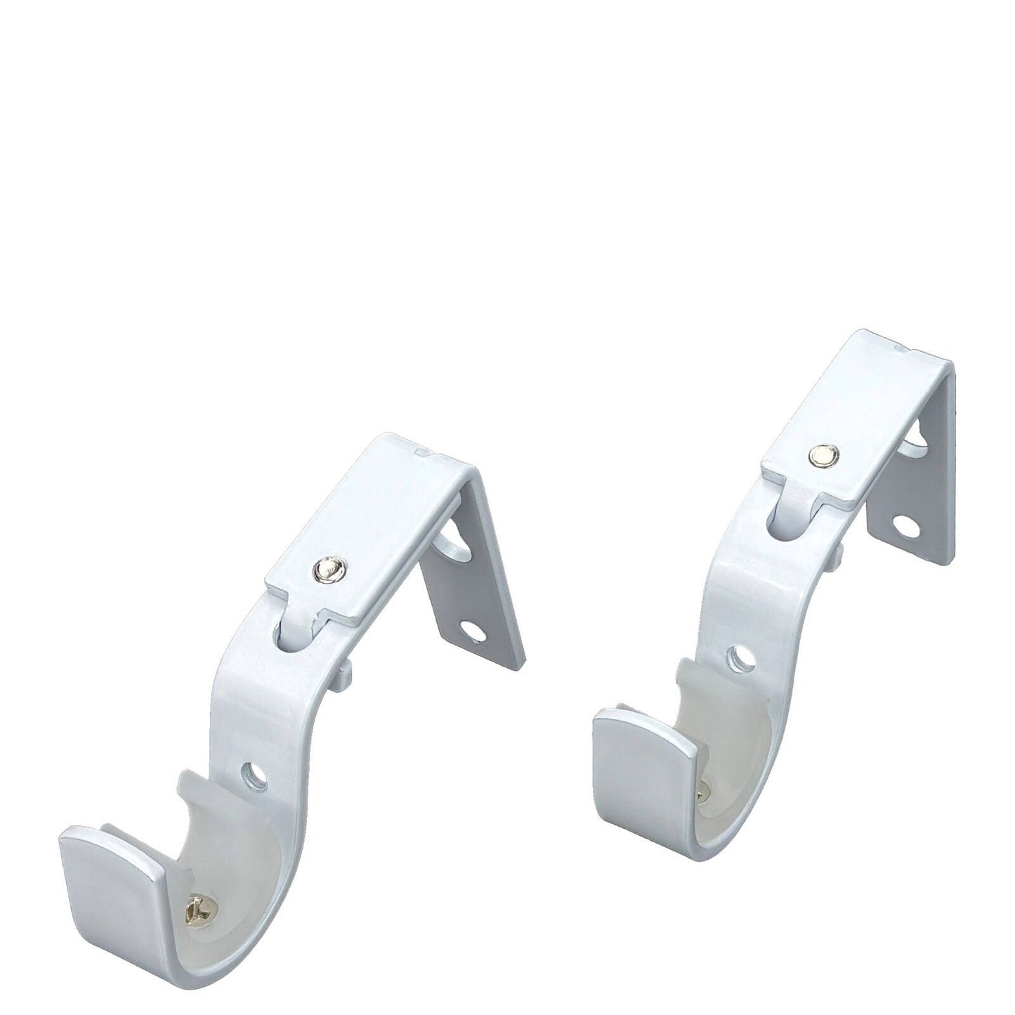 Pillar White Curtain Rod Bracket - 16mm & 25mm - 1 Pair - 70-90mm